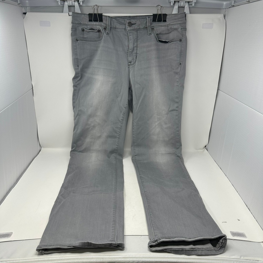 NYDJ Jeans Women 12 Gray Marilyn Straight Lift Tuck MGSA2013 Stretch Denim